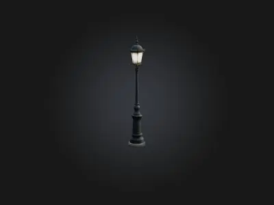 Realistic Street Lamp Model Low-poly 3D model