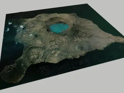 Mountain landscape Taal Volcano 3D model