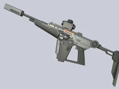 Sci fi elite rifle Low-poly 3D model