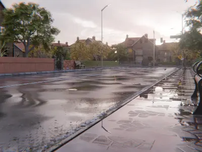 European Suburban Street Scene 3D model