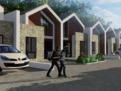 Modern House 6x12m One Storey with Lumion and DWG 3D model