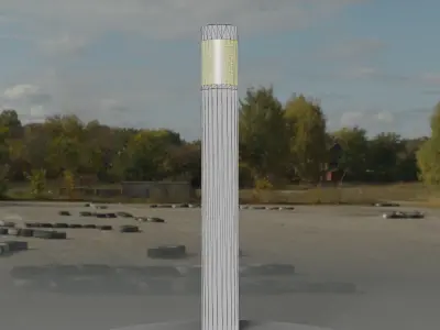 Low-Poly Basic Light Column 16 - Street Light Set-9 Low-poly 3D model