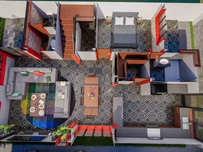 Villas Interior and Exterior fixed 3D model