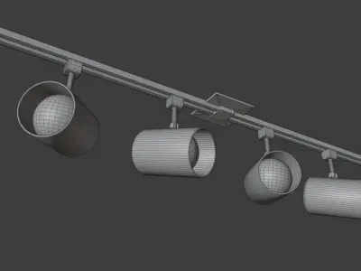 Ceiling Spotlights on Rail for Home Interior - 2 Versions Free 3D model