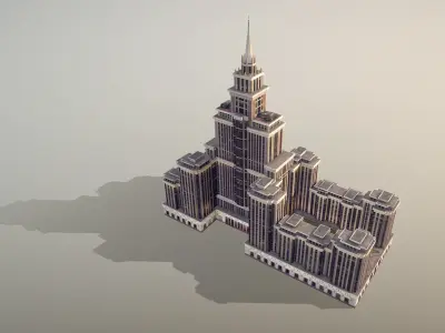 MSK Building 24 Triumph Palace Low-poly 3D model