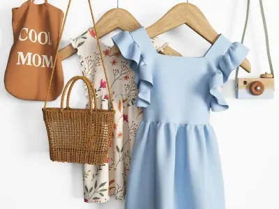 Clothes set ti01 Low-poly 3D model