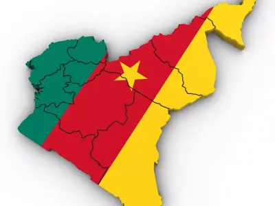 3d Political Map of Cameroon 3D model