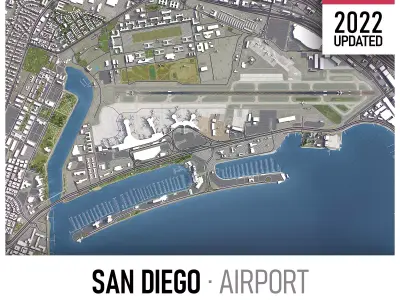 San Diego Airport Low-poly 3D model