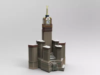 Abraj Al Bait Towers Low Poly Textured 3D Model  Low-poly 3D model