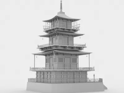 Japanese pagoda 3D model