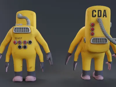 Monster inc - CDA agent pack rigged 3D model