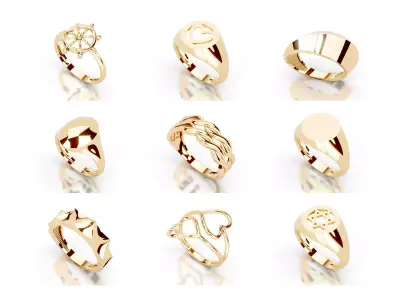 Slim 14K Ring Under 3 Grams US Size 7 Rhino 3DM STL 3D print 3D  3D print model