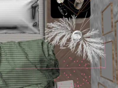 Realistic Bed Room 3D model