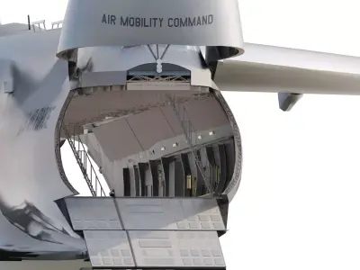 C-5 Super galaxy with interior 3D model