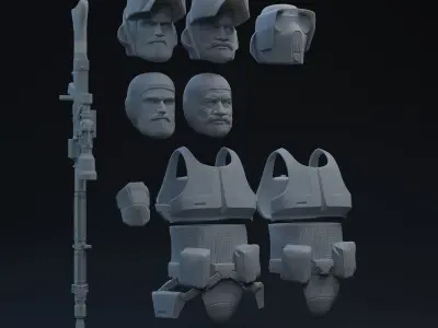 RotJ Scout Trooper Add-On One-Twelfth Scale Printable Kit 3D print model