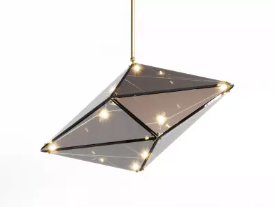 Maxhedron pendant light made of glass and metal 3D model