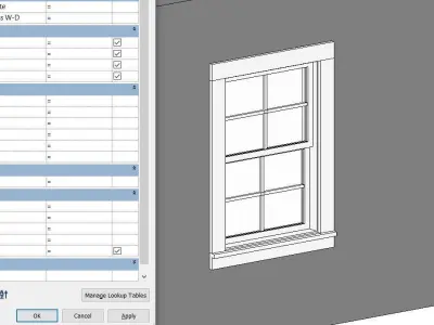 Double-Hung Window Revit 3D print model