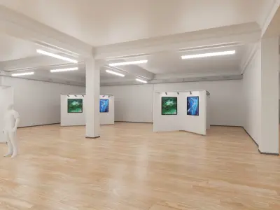 Art Museum Gallery Interior 5 Low-poly 3D model
