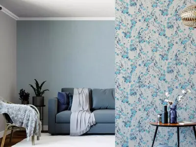 Soft Blue Linen Wallpaper Texture