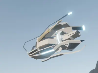 Sci-Fi Hover Craft Low-poly 3D model