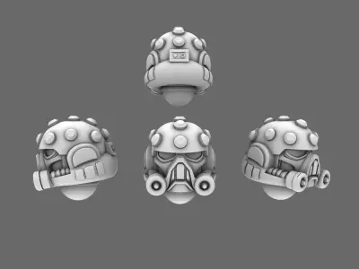 Space Knights V5 Defiance Helmets 3D print model