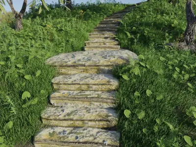 Steps Forest Scene 3D model