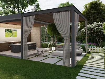 3D Exterior Scene 3D model design garden and landscape 3D model order