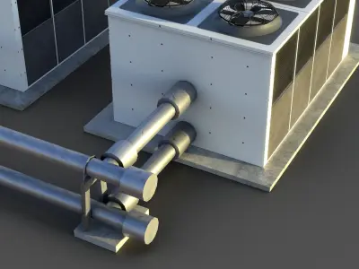 Rooftop Air Conditioner Low-poly 3D model