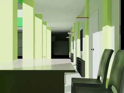 buliding school 3D model Low-poly 3D model