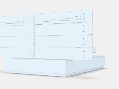 NORDLI Bed frame w storage and headboard 2 3D model