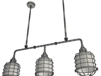 Industrial Trio Pendant Light Connell  3D model