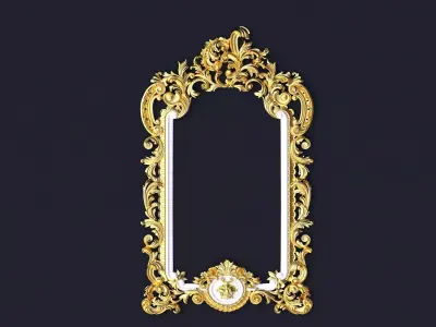 mirror gold ornate frame 3D model