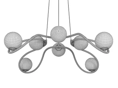 GELLER chandelier with balls hanging from it Low-poly 3D model