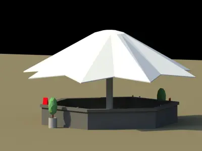 Low Poly Summer Bar 2 Low-poly 3D model