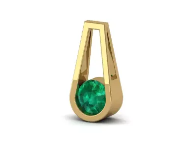 Tapered Drop Gem Pendant-3D CAD Model 3D print model