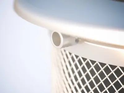 Trash bin made of metal mesh 3D model