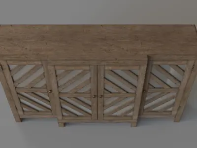 Mixed Material Buffet Brown 3D model