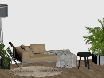Interior Living room - cozy and warm 3D model