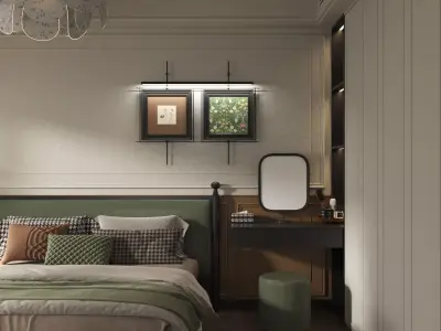 French Style Bedroom Low-poly 3D model