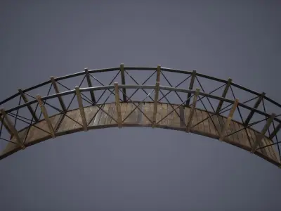 Forest Bridge Low Poly Game Ready  Low-poly 3D model