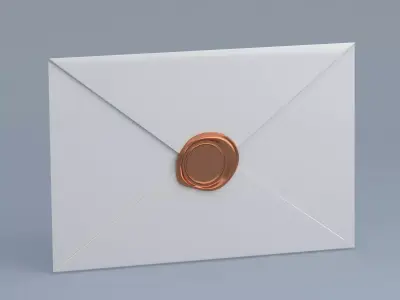 Envelope With Copper Seal 3D model
