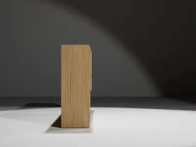 Wardrobe with two doors and mirror 3D model