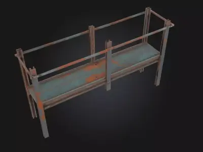 Iron Fishing Platform Sturdy Waterfront Structure  3D model