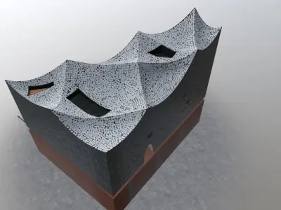 Hamburg Elbphilarmonie Low-poly 3D model