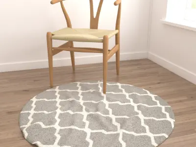 Round Rug Set 96 3D model