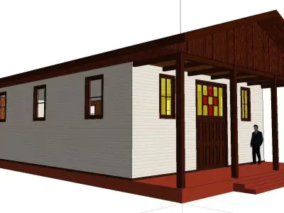 Architecture-Religion-God-Culture-Temple-0277 house with roof 3D model