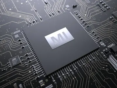 Electronic chip circuit board 3D model