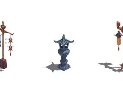 Ancient Chinese - street light 3D model