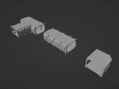 Modular Sci Fi Corridor Blender 3D model