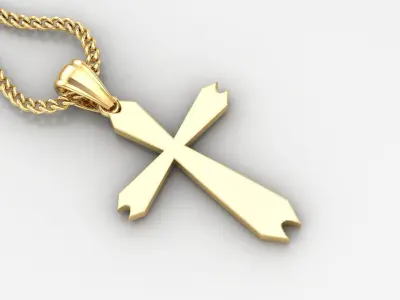 Light Gold 18K Cross Pendant 1CP068 3D print model purchase